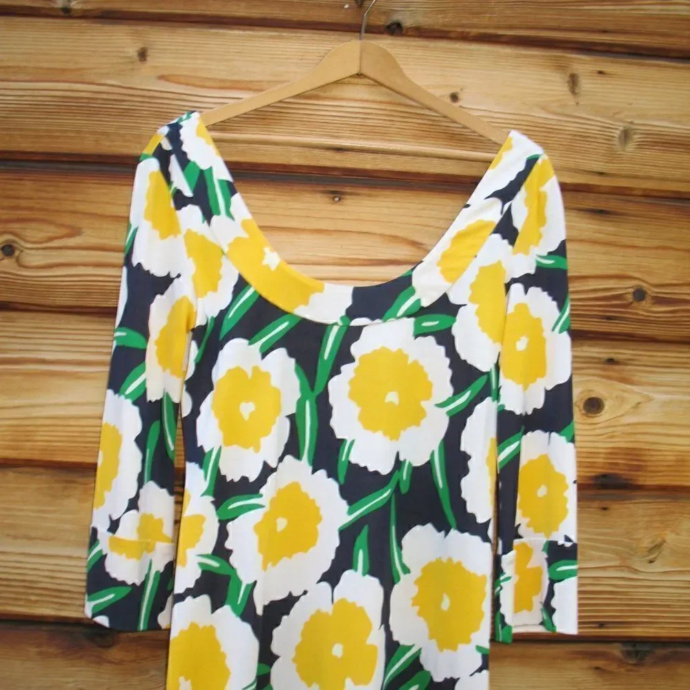 Diane Von Furstenberg DVF Poppy Silk Jersey Floral Dress